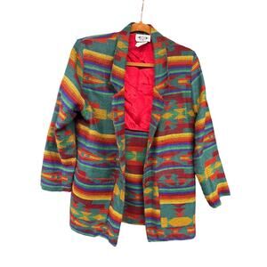 GSL Vintage Blazer Small Rainbow Colorful Bright Pendleton Aztec Tribal Western
